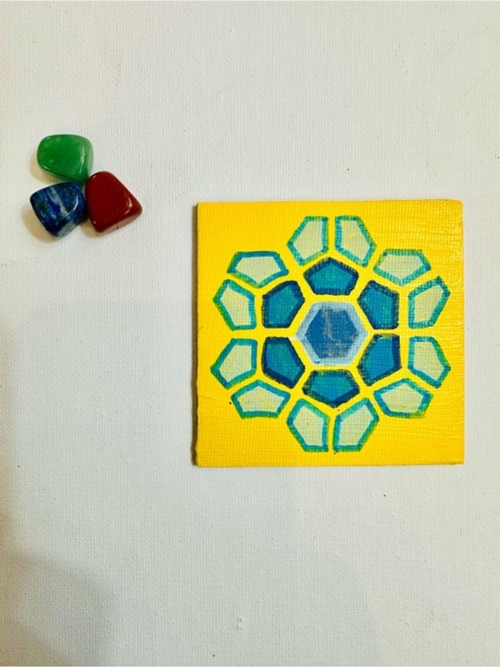 Solar Tide Geometric Mandala Mini Canvas Magnet